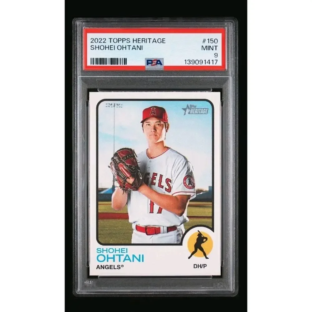 2022 Shohei Ohtani Topps Heritage #150 PSA 9 Mint Los Angeles Angels Baseball - Picture 2 of 3